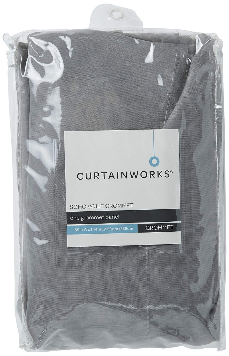 Curtainworks Soho Voile Sheer Grommet Panel, 59 by 144", Silver,1Q804304SV - Image 5